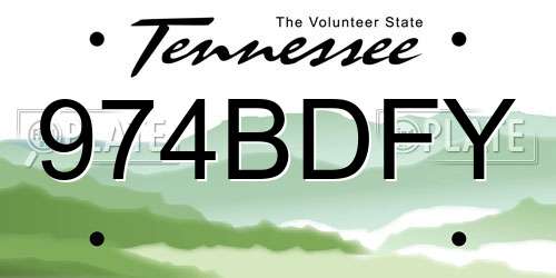 974BDFY Tennessee License Plate