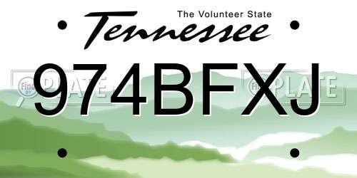 974BFXJ Tennessee License Plate