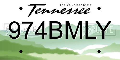 974BMLY Tennessee License Plate