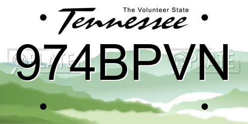974BPVN Tennessee License Plate