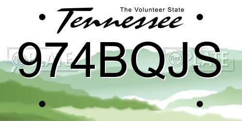 974BQJS Tennessee License Plate