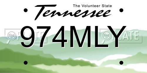 974MLY Tennessee License Plate