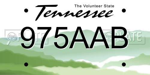 975AAB Tennessee License Plate