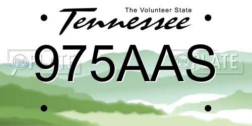 975AAS Tennessee License Plate