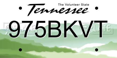 975BKVT Tennessee License Plate