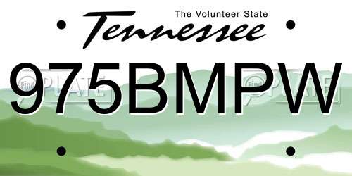 975BMPW Tennessee License Plate