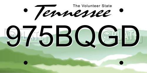 975BQGD Tennessee License Plate