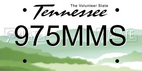 975MMS Tennessee License Plate