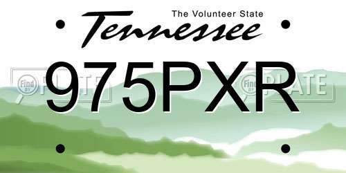 975PXR Tennessee License Plate