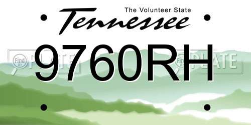 9760RH Tennessee License Plate