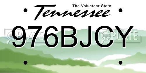 976BJCY Tennessee License Plate