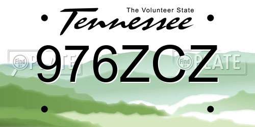 976ZCZ Tennessee License Plate