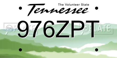 976ZPT Tennessee License Plate