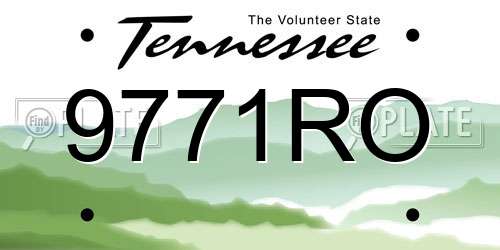 9771RO Tennessee License Plate