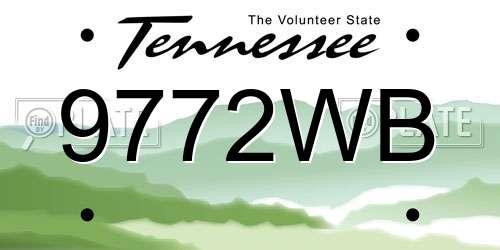 9772WB Tennessee License Plate