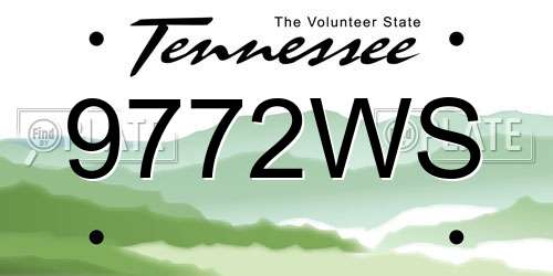 9772WS Tennessee License Plate