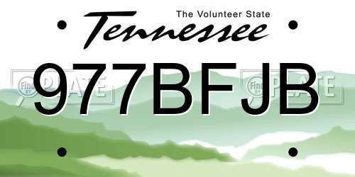 977BFJB Tennessee License Plate