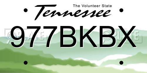 977BKBX Tennessee License Plate