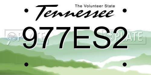 977ES2 Tennessee License Plate