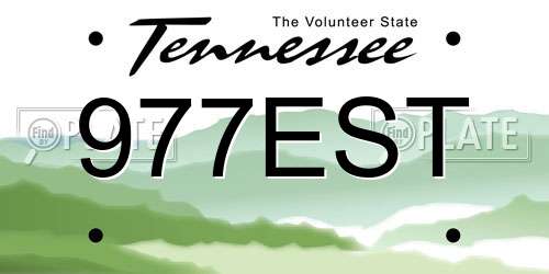 977EST Tennessee License Plate