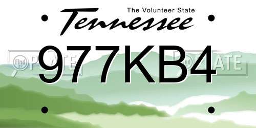 977KB4 Tennessee License Plate