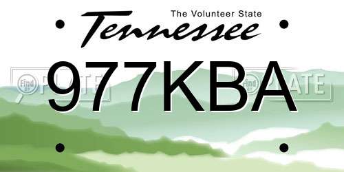 977KBA Tennessee License Plate