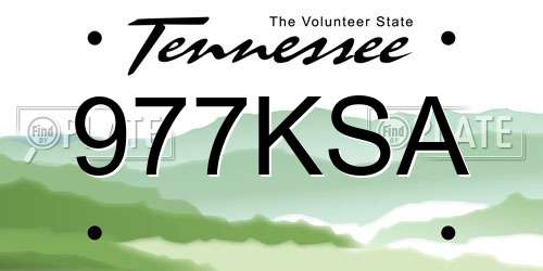 977KSA Tennessee License Plate