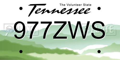 977ZWS Tennessee License Plate