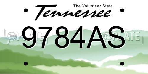 9784AS Tennessee License Plate