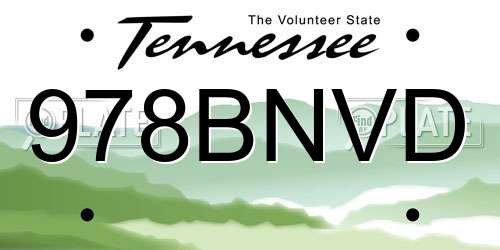 978BNVD Tennessee License Plate