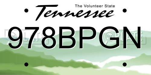 978BPGN Tennessee License Plate