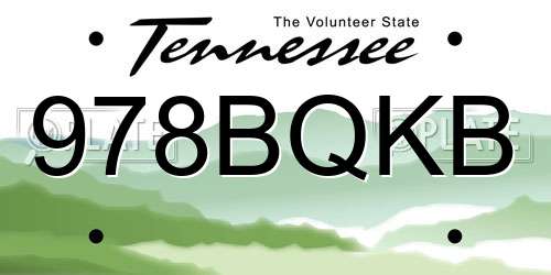 978BQKB Tennessee License Plate