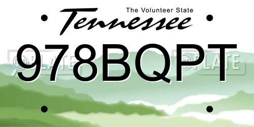 978BQPT Tennessee License Plate