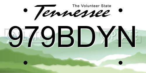 979BDYN Tennessee License Plate