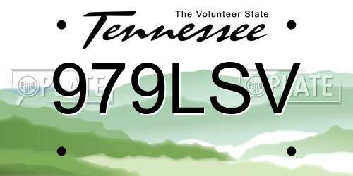 979LSV Tennessee License Plate