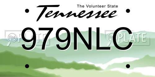 979NLC Tennessee License Plate