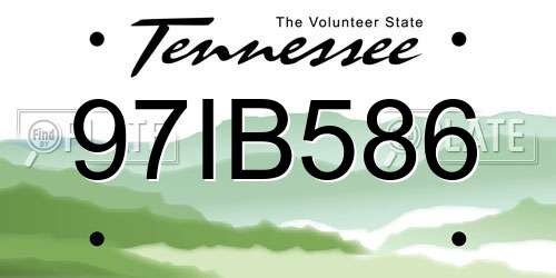 97IB586 Tennessee License Plate