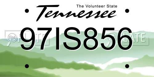 97IS856 Tennessee License Plate
