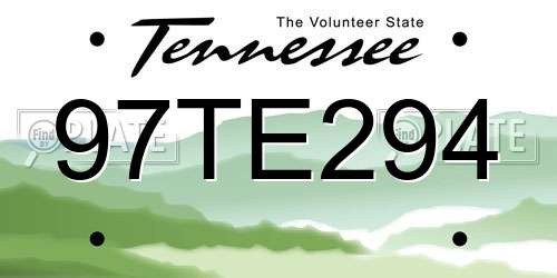 97TE294 Tennessee License Plate