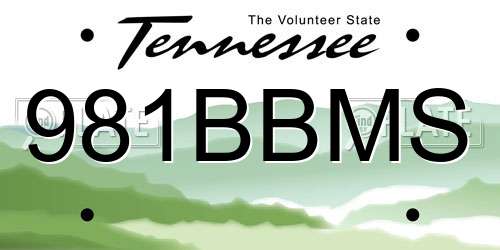 981BBMS Tennessee License Plate