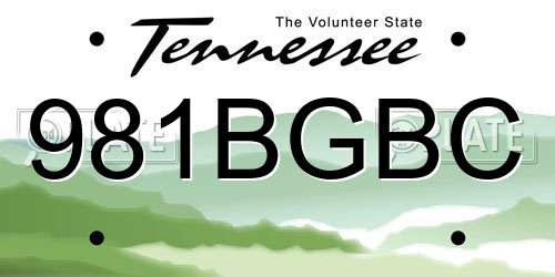 981BGBC Tennessee License Plate