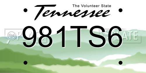 981TS6 Tennessee License Plate