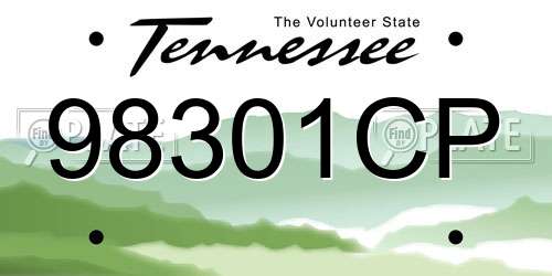 98301CP Tennessee License Plate