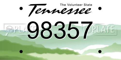 98357 Tennessee License Plate