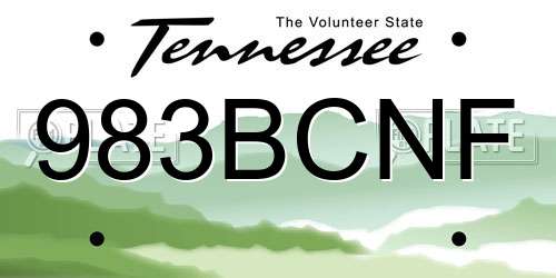 983BCNF Tennessee License Plate