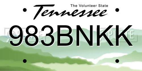 983BNKK Tennessee License Plate
