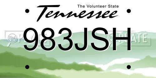 983JSH Tennessee License Plate