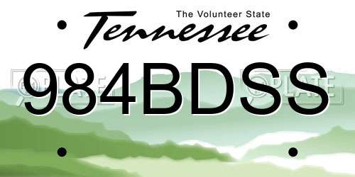 984BDSS Tennessee License Plate