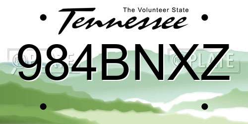 984BNXZ Tennessee License Plate
