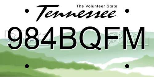 984BQFM Tennessee License Plate